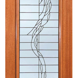 Weeping Willow Branches Beveled Glass Front Single Door, Full Lite - Front Doors