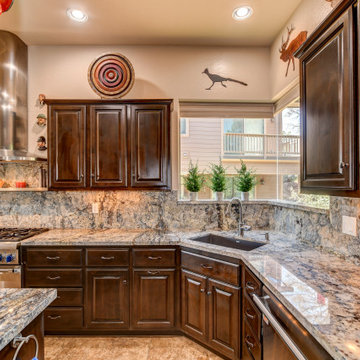 Azul Fantasy Granite with full height back splash