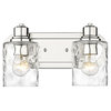 Lumley Polished Nickel
 2-Light Bath Vanity With Clear Optic glass