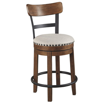 Ashley Furniture Valebeck 25" Swivel Counter Stool in Brown
