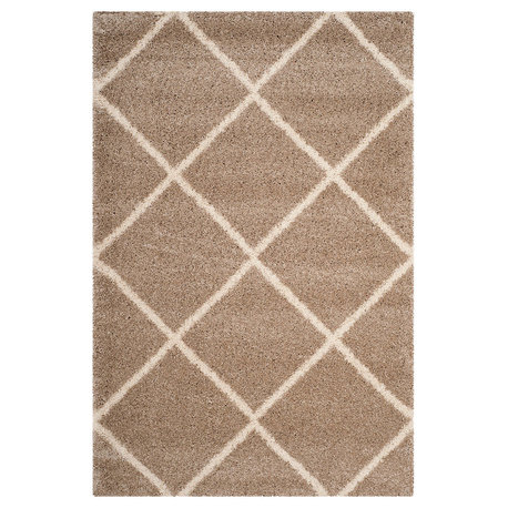 Safavieh Hudson Shag Collection SGH281 Rug, Beige/Ivory, 2'3" X 3'9"