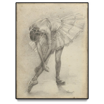 "Antique Ballerina Study II" Oversized Framed Canvas, 60" x 40"