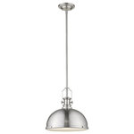 Z-Lite - 1 Light Pendant - Create A Shine-Filled Space With This Modern Hanging Ceiling Light In A Crisp Color. Brushed Nickel Brings Brightness To The Sleek Lines And Edges Of This Contemporary Piece.