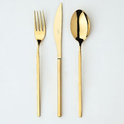 Unika 5 piece Gold Flatware Set - Flatware