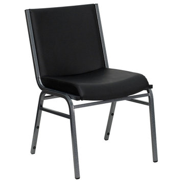 Hercules Series Heavy Duty, Black Vinyl Upholstered Stack Chair