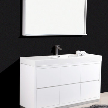 Lavanity 60" White Single Sink Floor Mount Modern Bathroom Vanity -FMB60SWH-$899