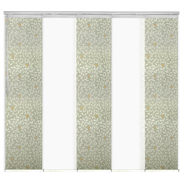 Navajo White-Mrytle 5-Panel Track Extendable Vertical Blinds 58-110"x94"