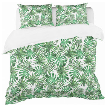 Leaves Brunches of Tropical Plants Trees Tropical Duvet Cover, Twin