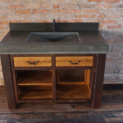 Integral concrete wave sink with steel base - Bathroom Vanities And Sink Consoles