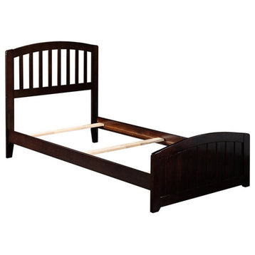 AFI Richmond Twin Solid Wood Bed with Footboard with USB Charger in Espresso