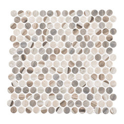 Pixels Penny Round mosaic by Glazzio Tile - Mosaic Tile
