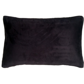 Pillow Decor, Box Edge Royal Suede Midnight Blue Throw Pillow, 14"x22"