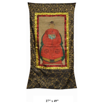 Chinese Hand Painted Emperor Kang Xi's Wife Portrait Hanging Decor