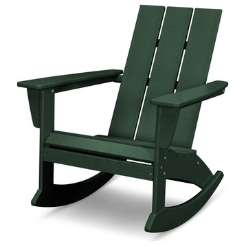 POLYWOOD Modern Adirondack Rocking Chair, Green