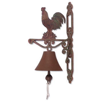 Painted Cast Iron Bell - Rooster