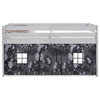 Jasper Twin Junior Loft Bed, Dove Gray Frame and Gray Camouflage Playhouse Tent