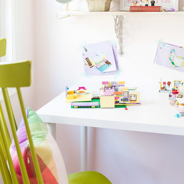 Reinvented bedroom suite for three little girls (featured in Boston Globe Mag)