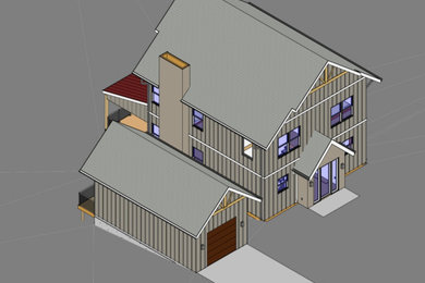 Example of a country exterior home design in Other