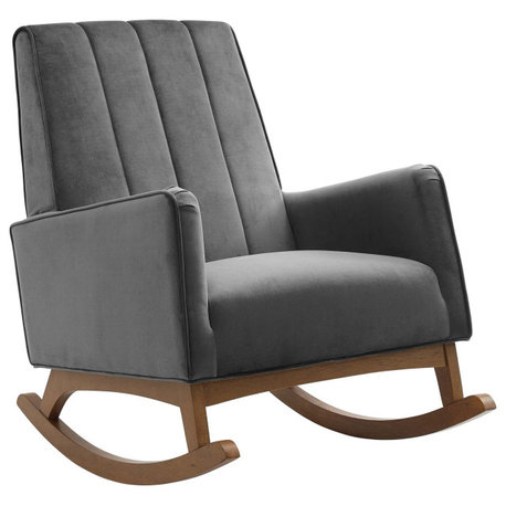 Sway Performance Velvet Rocking Chair, Gray