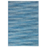 Liora Manne - Marina Stripes Indoor/Outdoor Rug, China Blue, 7'10"x9'10" - This area rug is truly the perfect everywhere piece that will compliment nearly every decor style. Featuring an impossibly thin stripe pattern in shades of blue and white that are highlighted by the rich, textural weave, this design will effortlessly tie together any space inside or outside your home. Made in Egypt from 100% polypropylene, the Marina Collection is Power Loomed to create intricate designs with a broad color spectrum and a high-quality finish. The material is flatwoven, low profile, weather resistant, UV stabilized for enhanced fade resistance, durable and ideal for those high traffic areas such as your patio, sunroom, kitchen, entryway, hallway, living room and bedroom making this the ideal indoor or outdoor rug. Detailed patterns are offered in an eclectic mix of styles ranging from tropical, coastal, geometric, contemporary and traditional designs; making these perfect accent rugs for your home. Limiting exposure to rain, moisture and direct sun will prolong rug life.