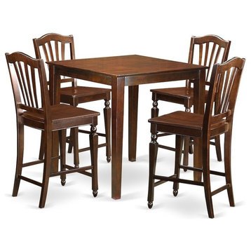 5-Piece Pub Table Set, Kitchen Dinette Table And 4 Kitchen Bar Stool