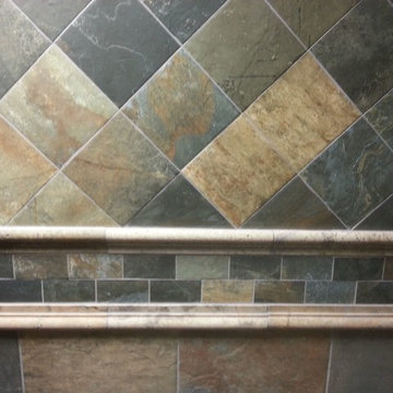 Diagonal, running bond & stock bond w/ chair rail
