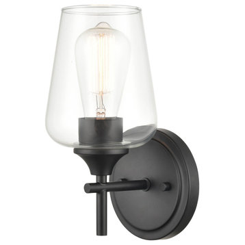 Ashford Collection 1 Light 5 in. Matte Black Bathroom Wall Sconce