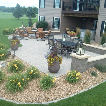 Ground Patio - Fire Pit, Seatwall, & Pillars - Norfolk, NE