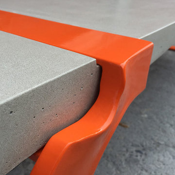 concrete benches and tables