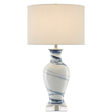 6000-0316 Hanni Table Lamp, White and Blue