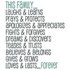 Decal Vinyl Wall This Family...Prays & Protects, Teal/Dark Green