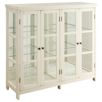 Bowery Hill 4 Door Curio Cabinet in White
