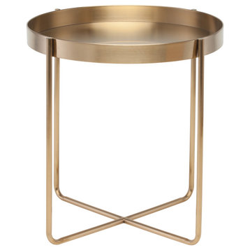 Gaultier Side Table, Gold Metal