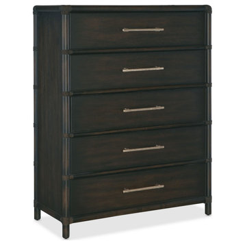 Hooker Furniture 6950-90210 Retreat 44"W 5 Drawer Wood Dresser - Black Sand