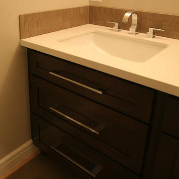 Contemporary Bathroom with Hidden Sink Base Drawer