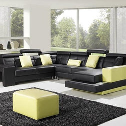 6018 Divani Casa Modern Leather Sectional Sofa - Sectional Sofas