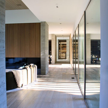 Architectural Living Room Corridor with Indoor–Outdoor Alignment