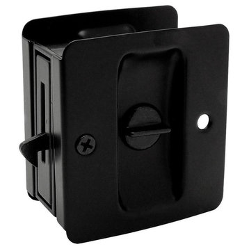 Matte Black Pocket Door Privacy Lock, 53850