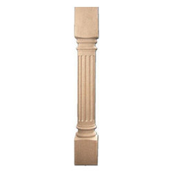 Inviting Home Inc. - Fluted Kitchen Island Leg, Cherry, 5" - Table Tops And Bases