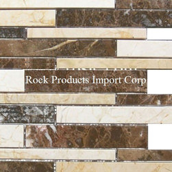 WF-328 WATERFALL CREMA MARFIL AND EMPERADOR DARK - Mosaic Tile