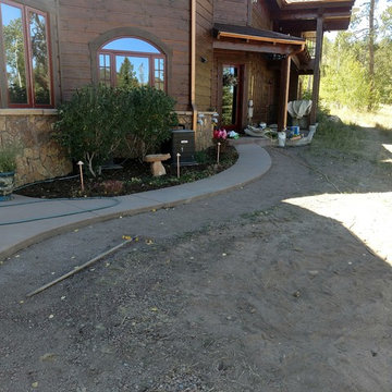 walkway during showing newly installed landscape path lighting