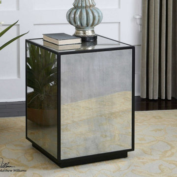 Modern Glass and Lucite Side End Tables