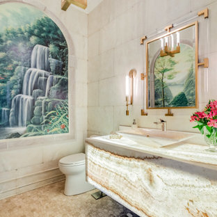 75 Beautiful Bathroom With Onyx Countertops And Beige Countertops
