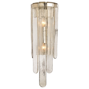 Fenwater, 2 Light, Wall Sconce, Polished Nickel Finish, Clear Glass