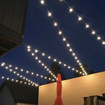 Courtyard with Catenary Lighting, Outdoor Kitchen, Fire Feature