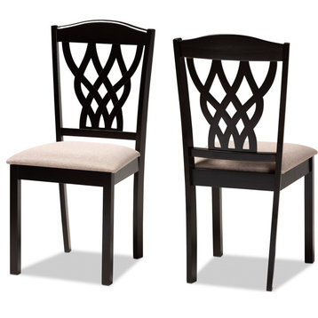 Delilah Dining Chair (Set of 2) - Sand, Dark Brown