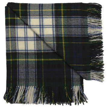 Prince of Scots Highland Tartan Tweed Merino Wool Throw, Dress Gordon
