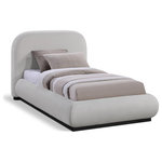 Meridian Furniture - Vaughn Bed, Gray, Twin, Chenille Fabric, Black Finish - Transform your bedroom into a cozy and inviting retreat with the Vaughn Twin Bed. With its rich grey chenille textured fabric and solid wood base in a black finish, this bed exudes a warm and inviting ambiance that will make you feel right at home. Its soft and plush surface provides a cozy and comfortable retreat, while its sturdy and durable construction ensures that you can enjoy long-lasting comfort. So go ahead, treat yourself to a restful night's sleep in this exquisite bed, and wake up feeling refreshed and rejuvenated.