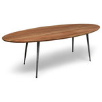 Cenports Commerce - Gingko Surf Board Coffee Table With Natural Walnut Finish SF320-WN - No matter if you surf the right or left coast; down under or north shore, or just surf the web from the sofa, your lovely Surfboard coffee table will always put a twinkle in your eye. The solid walnut table top is available in either Natural (Light) or Classic (darker) walnut. It is paired with hand-forged steel legs with a unique texture that is the perfect complement to the sleek Walnut table top.