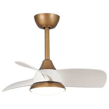 28 in Modern Ceiling fan with Remote Control, White